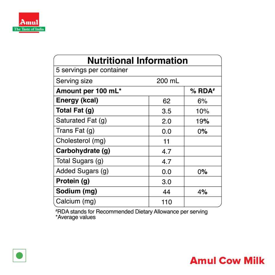 Amul Cow Milk Tetra Pack