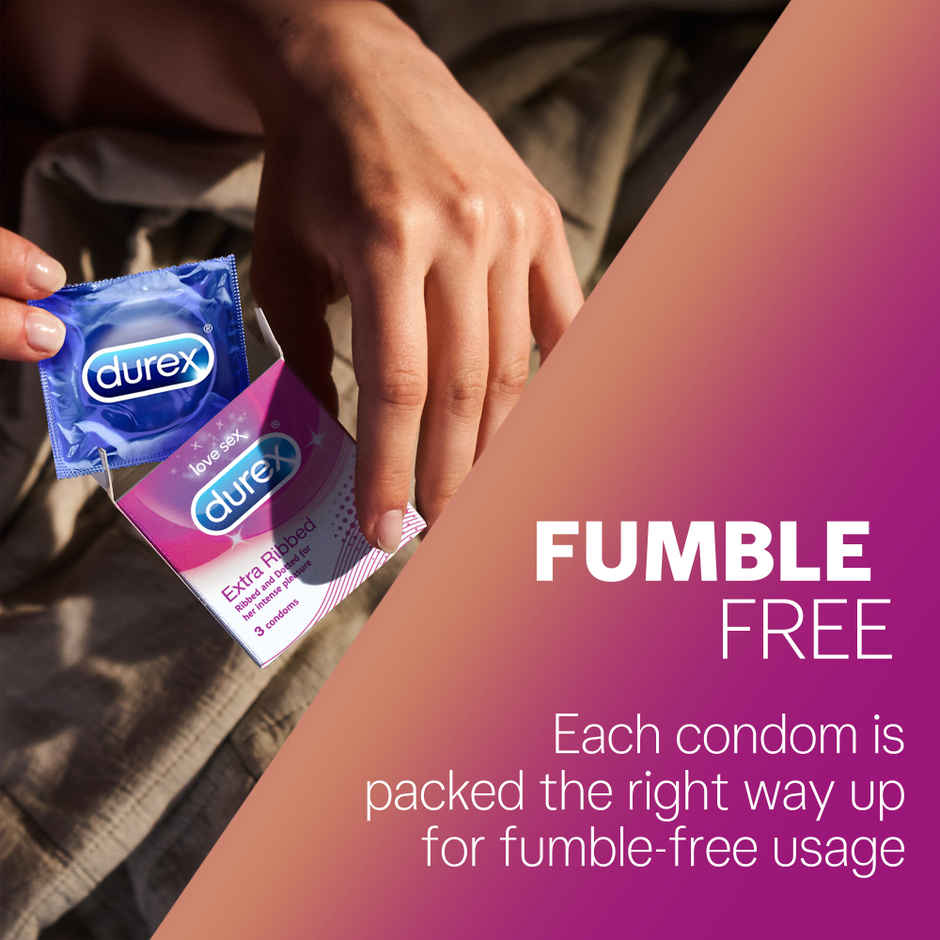 Durex Extra Ribbed Condom | Dotted & Ribbed Condoms