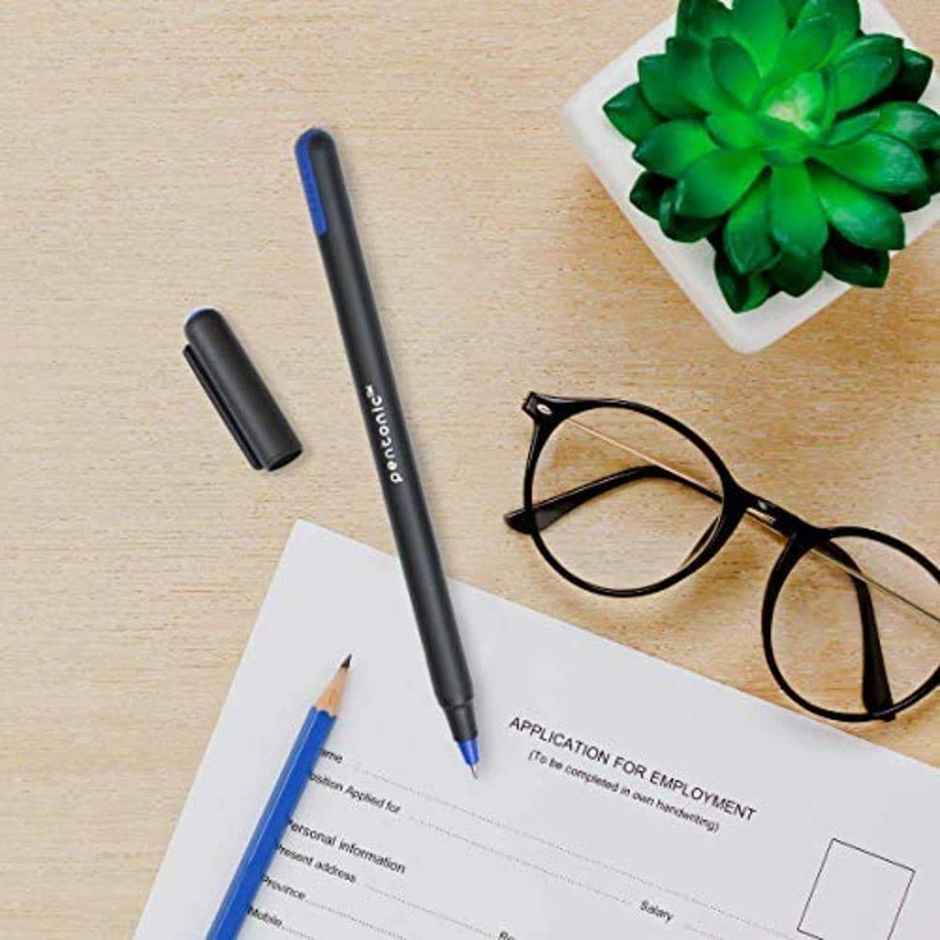 Pentonic Black Body Ball Pen (Blue & Black Ink Blister)