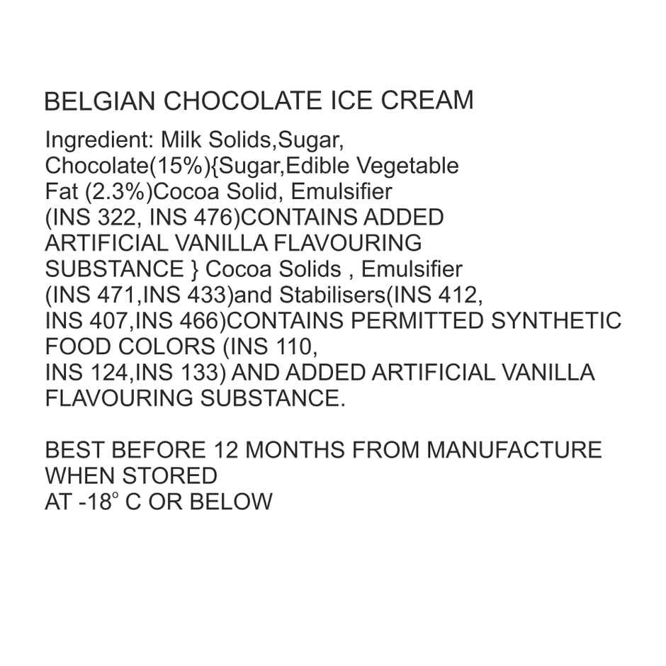 Vadilal Belgian Chocolate Ice Cream Tub