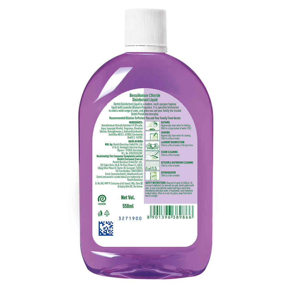 Dettol Liquid Disinfectant -Floor Cleaner, Surface Disinfection, Personal Hygiene - Lavender
