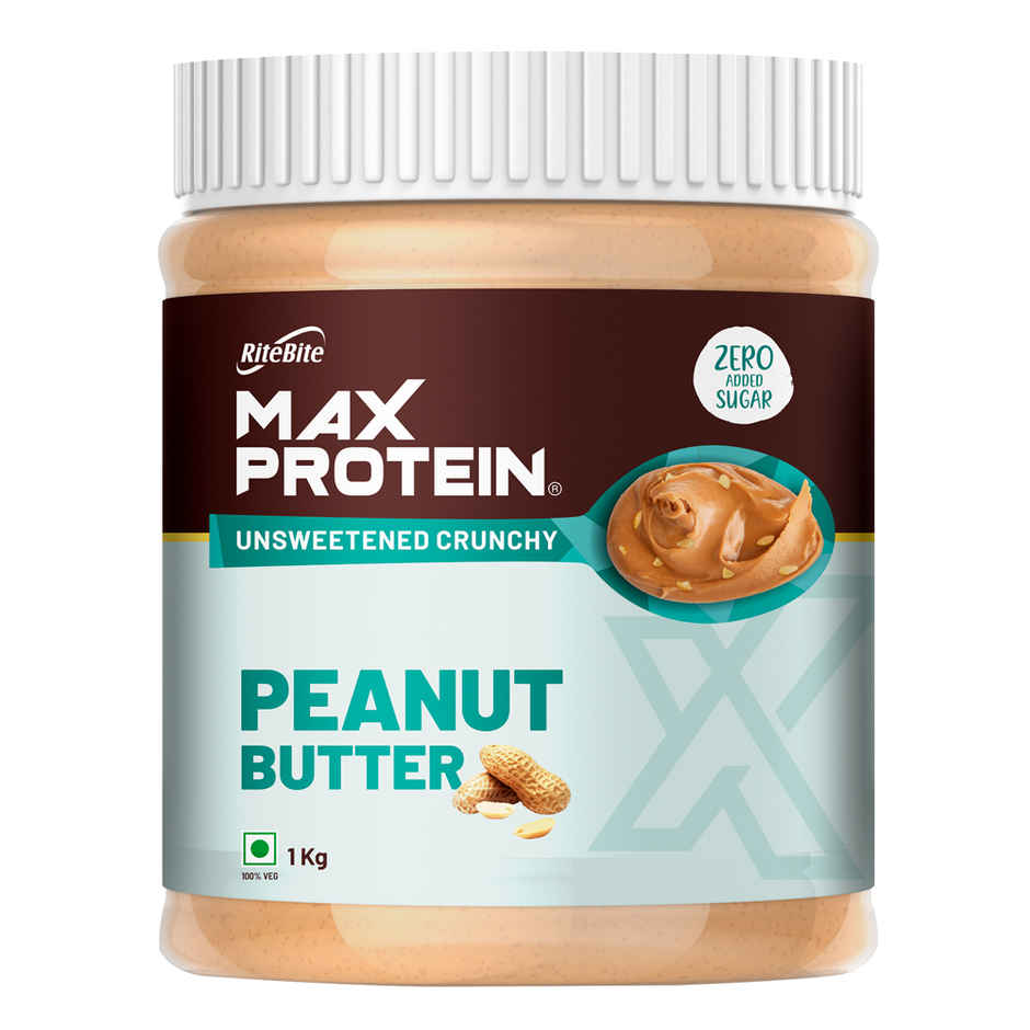 Ritebite Max Protein Unsweetened Classic Crunchy Peanut Butter Spread