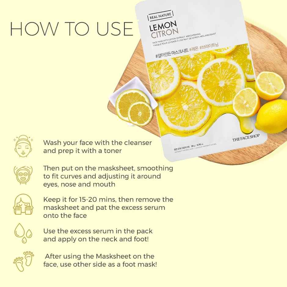 The Face Shop Real Nature Lemon Face Mask (Lemon)