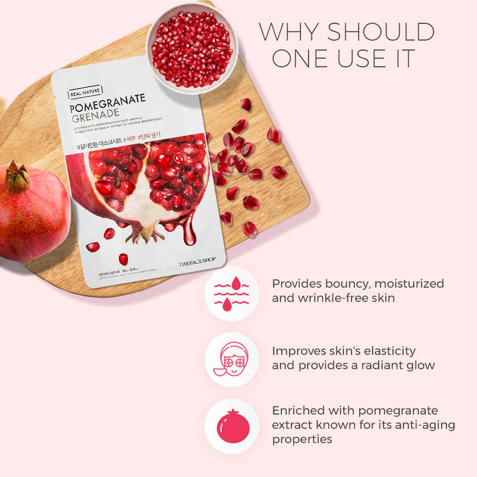 The Face Shop Real Nature Pomegranate Face Mask (Sheet Mask)