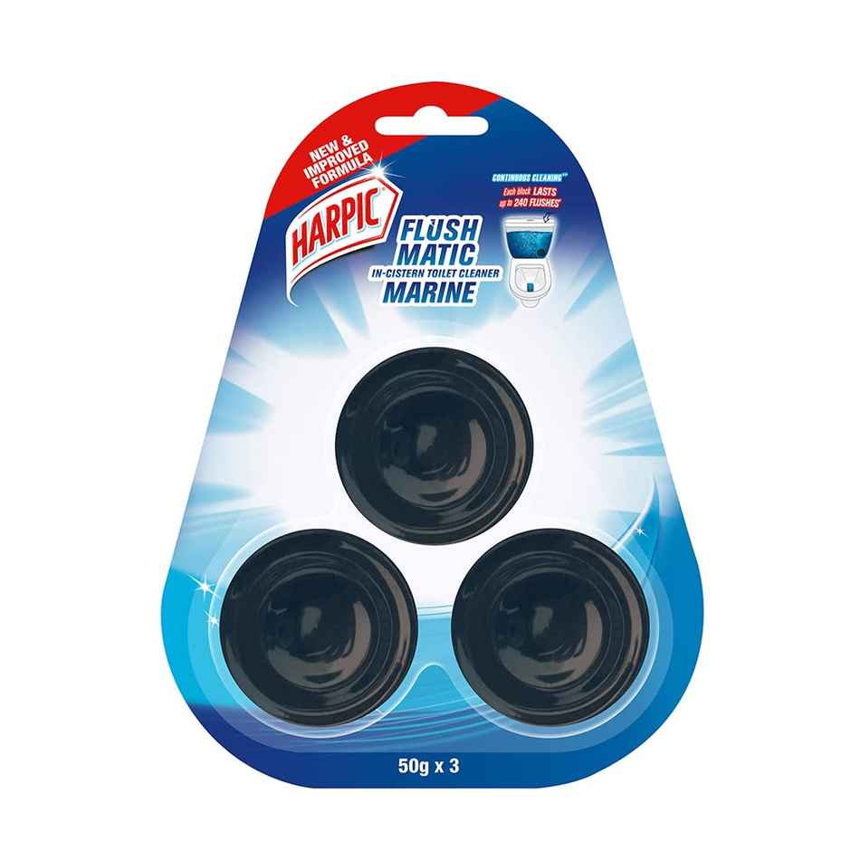 Harpic Flushmatic In-Cistern Toilet Cleaner Blocks Marine