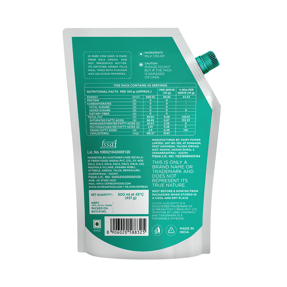 iD Fresh Pure Cow Ghee | Pouch