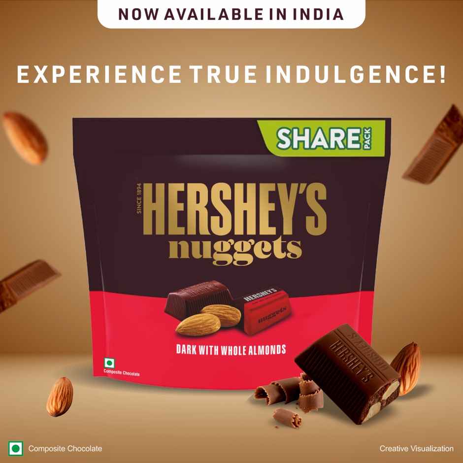 Hershey's Nuggets Dark With Whole Almonds Deliciously Dark Cocoa Rich Chocolate