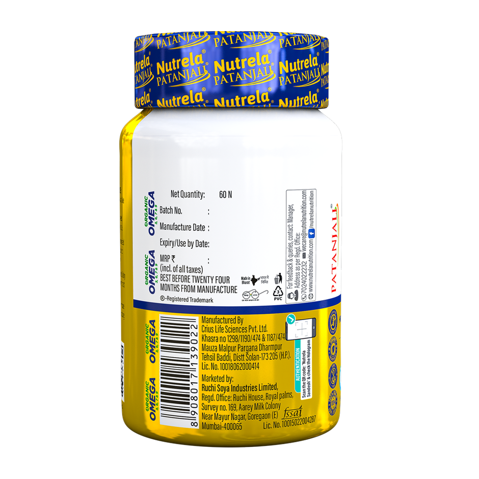 Patanjali Nutrela Omega 3,6,7,9 Organic Capsules