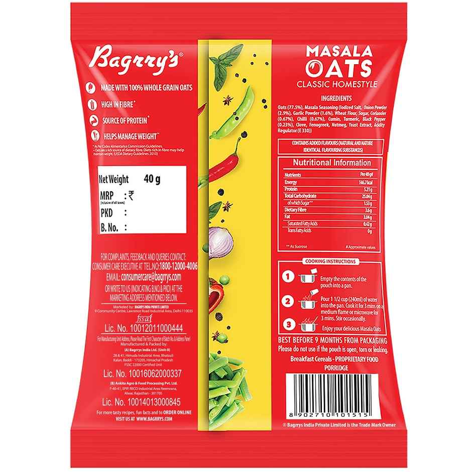 Bagrry's Masala Oats – Classic Home Style 