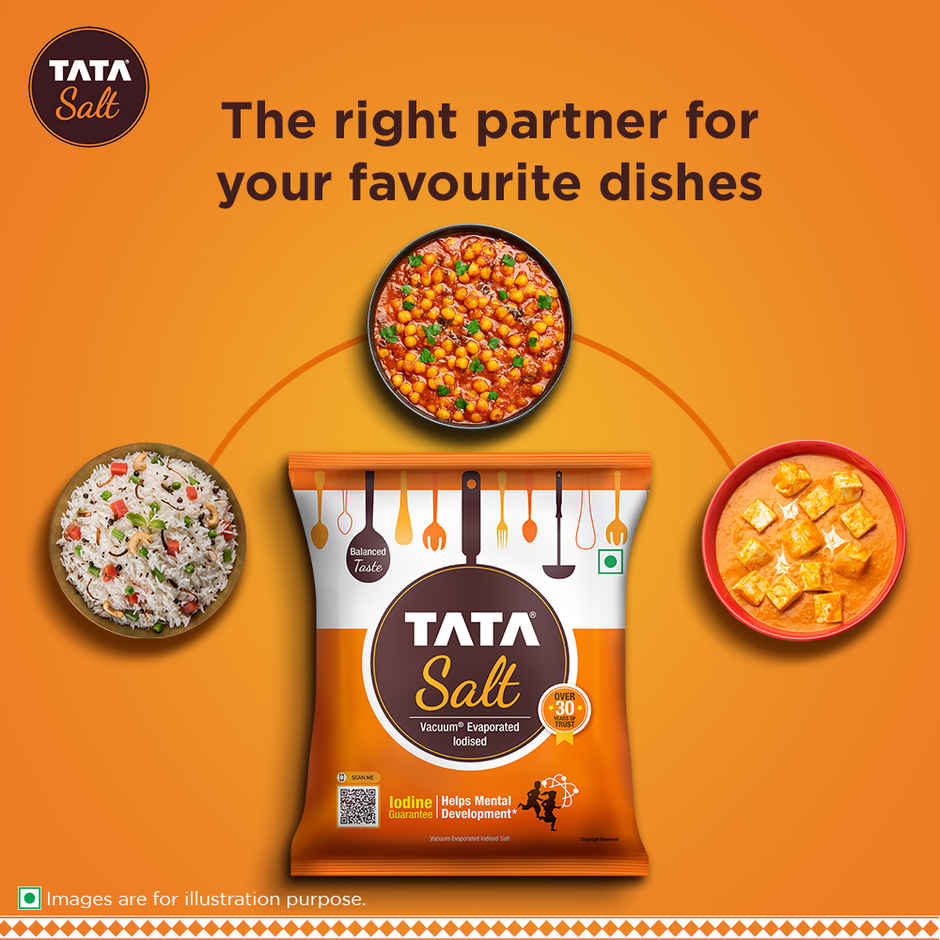 Tata Salt, Free Flowing and Iodised Namak, Vacuum Evaporated, Salt in Fresh Combo