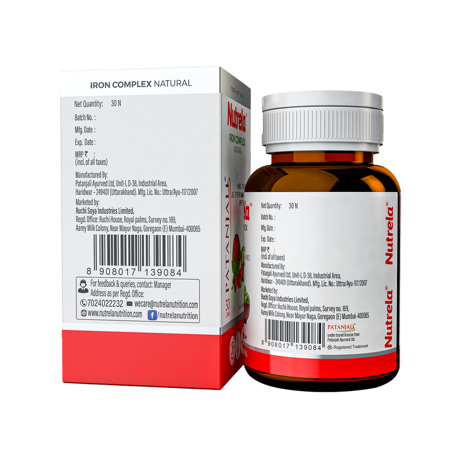 Patanjali Nutrela Iron Complex Natural Capsules