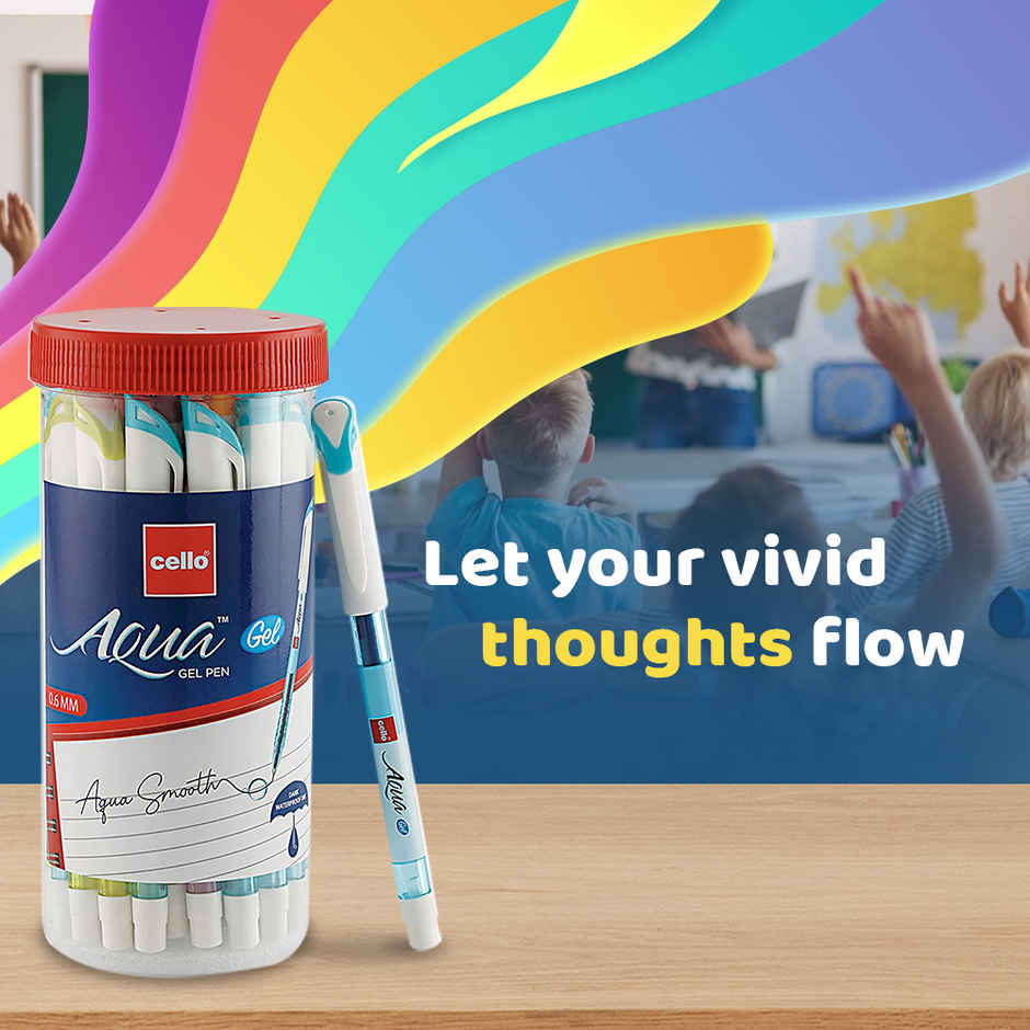 Cello Aqua Gelpen Blue - Blister of 5 (Blue) Combo