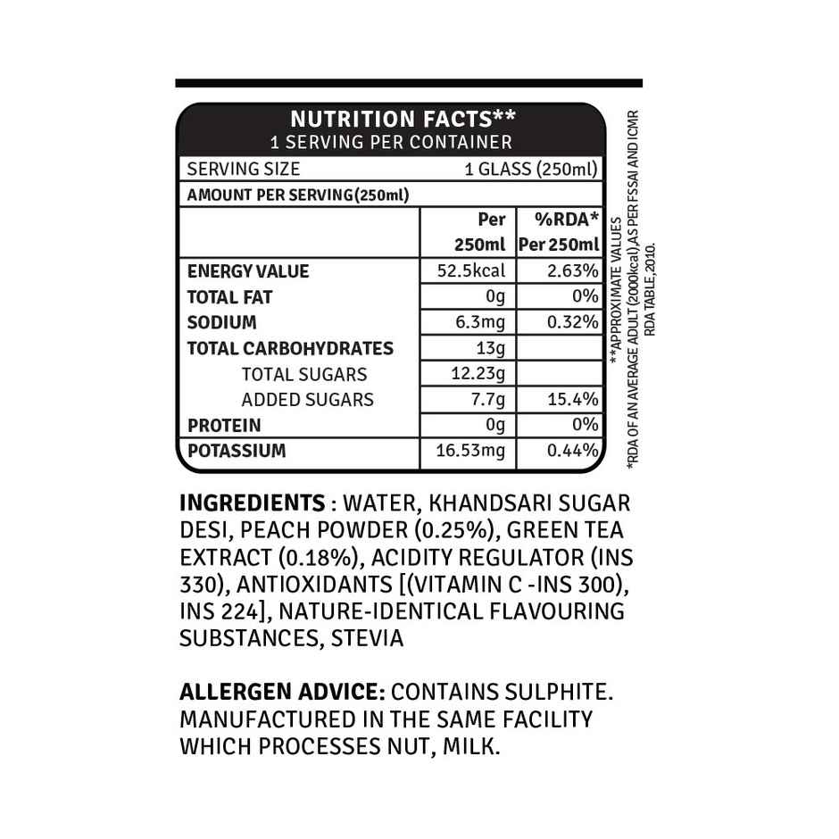 Raw Pressery Peach Green Iced Tea