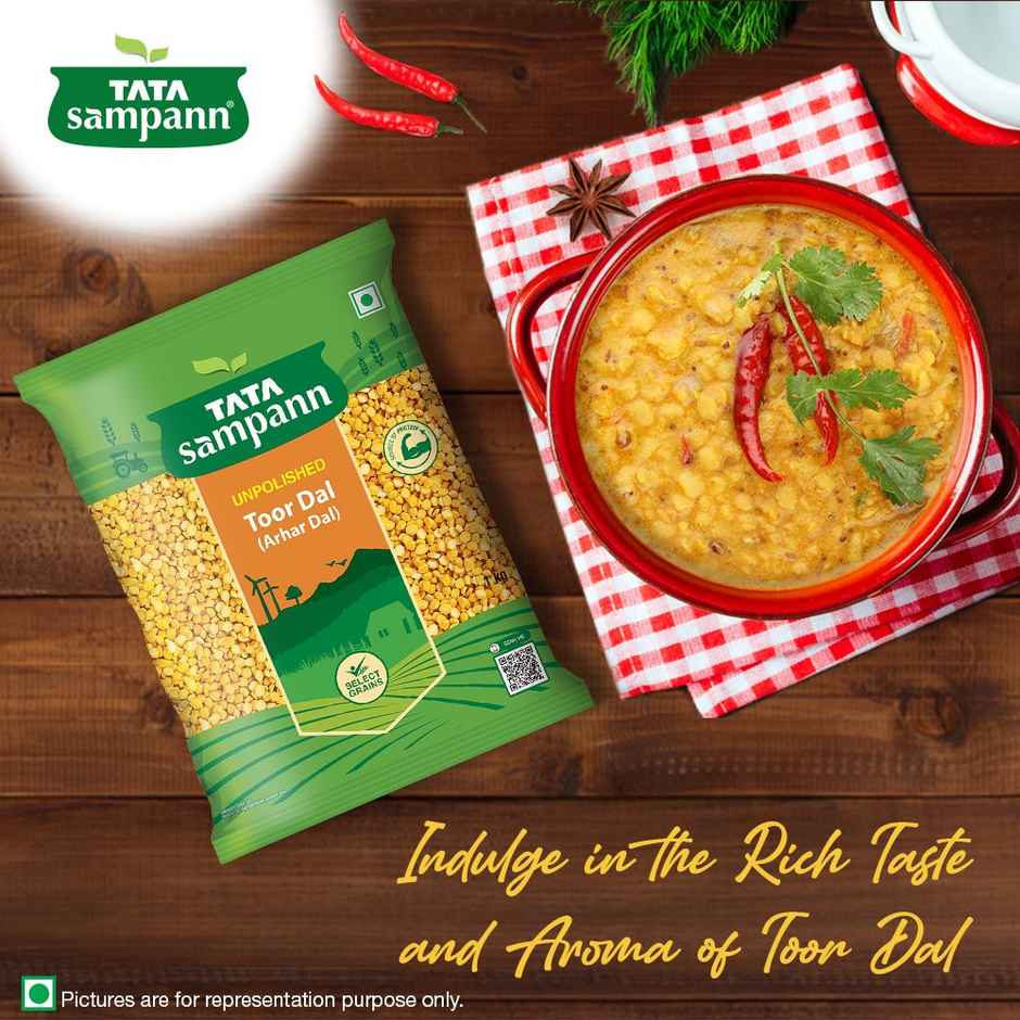Tata Sampann Unpolished Moong Dal(500gms) & Tata Sampann Unpolished Toor Dal/Arhar Dal(1kg) Combo