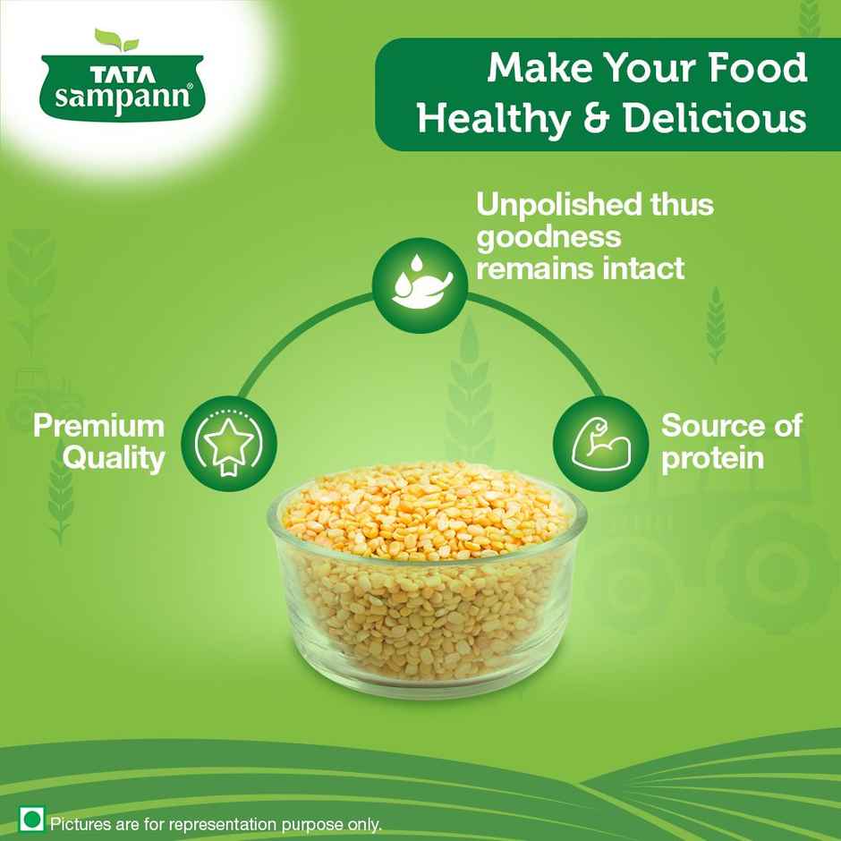 Tata Sampann Unpolished Moong Dal(500gms) & Tata Sampann Unpolished Toor Dal/Arhar Dal(1kg) Combo