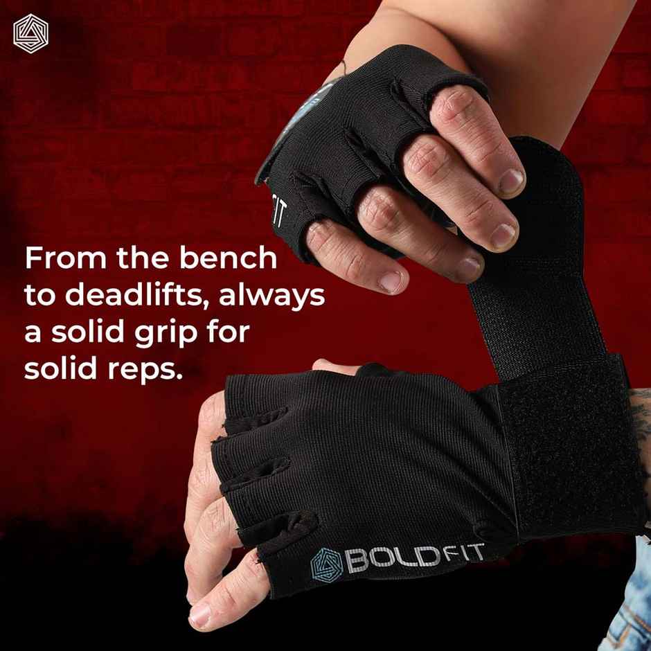 Boldfit Men's Gym Gloves with Wrist Support | Perfect for Exercise & Sports