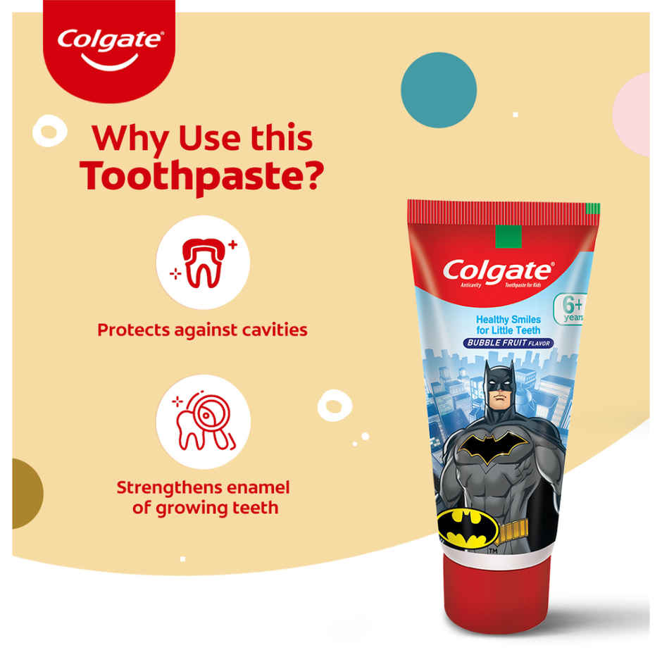 Colgate Batman Bubble Fruit Flavour Kids Toothpaste Tube