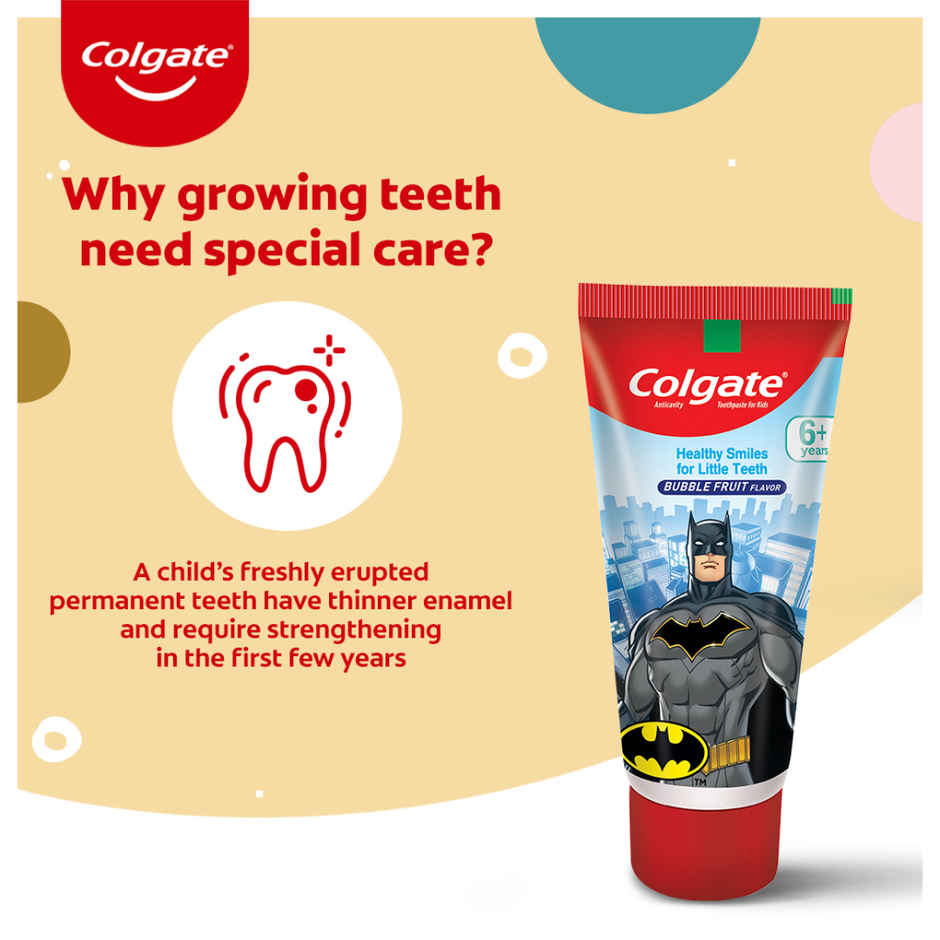 Colgate Batman Bubble Fruit Flavour Kids Toothpaste Tube