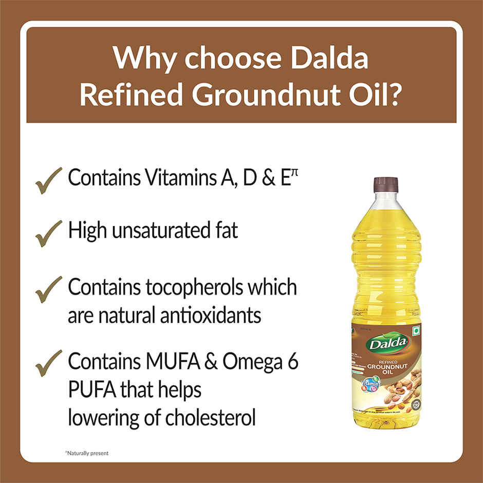 Dalda Refined Groundnut Oil 1L (Pet bottle)
