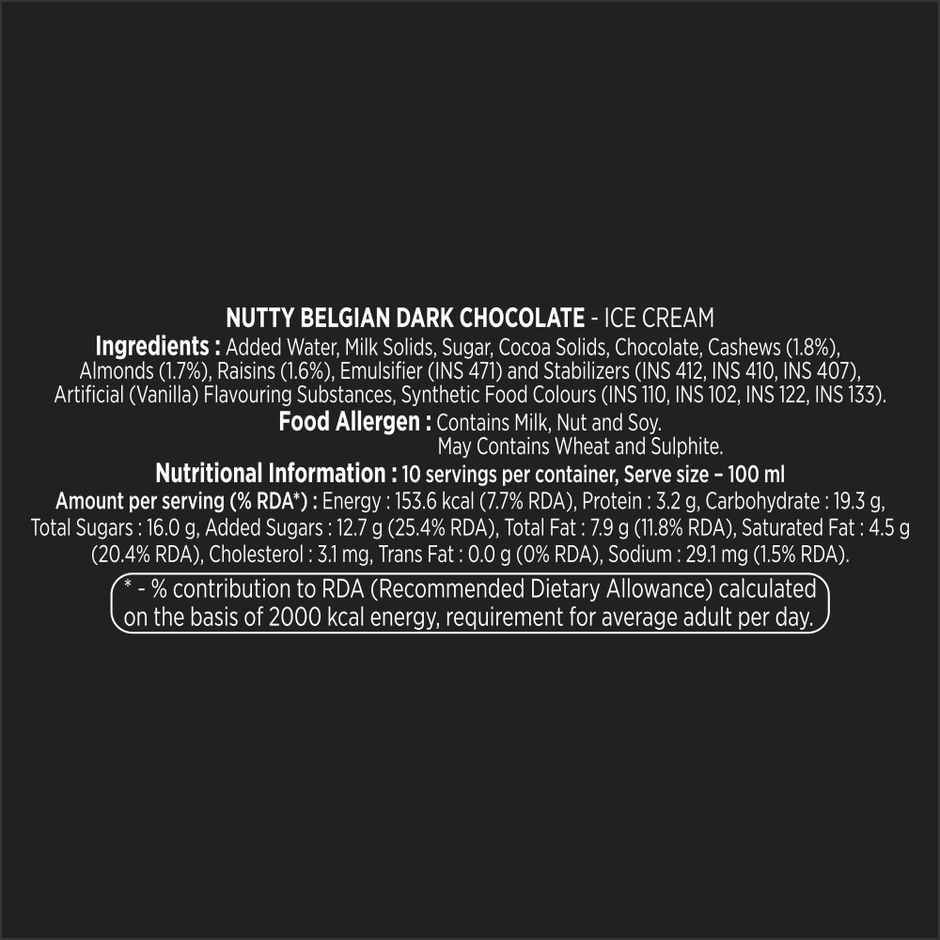 Havmor Signature Nutty Belgian Dark Chocolate Ice Cream Tub