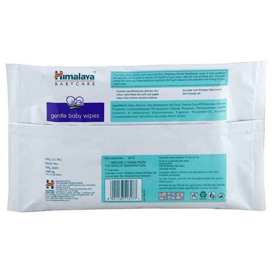 Himalaya Gentle Baby Wipes | 24 Pulls Per Pack