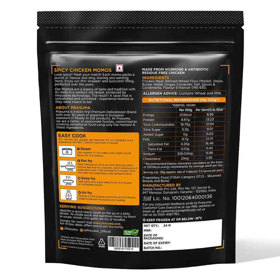 Prasuma Spicy Chicken Momos Combo