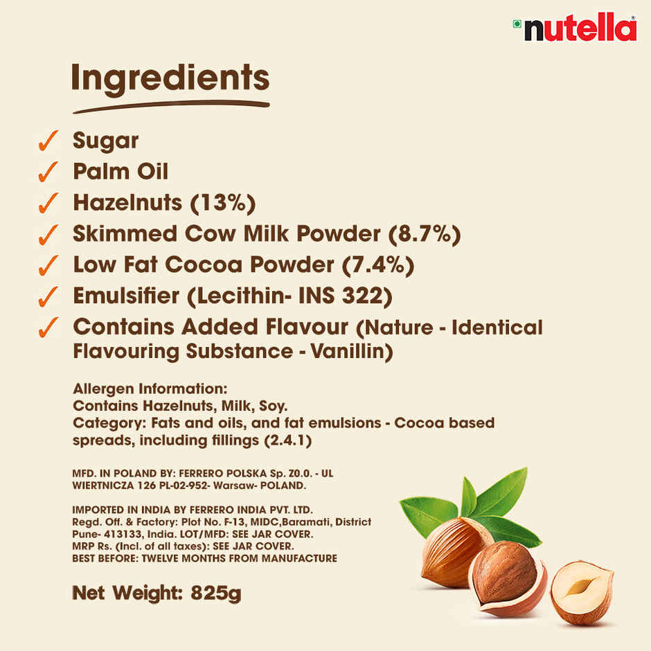 Nutella Hazelnut Spread With Cocoa