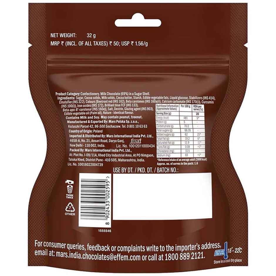M&M's Milk Chocolate Candy Pouch