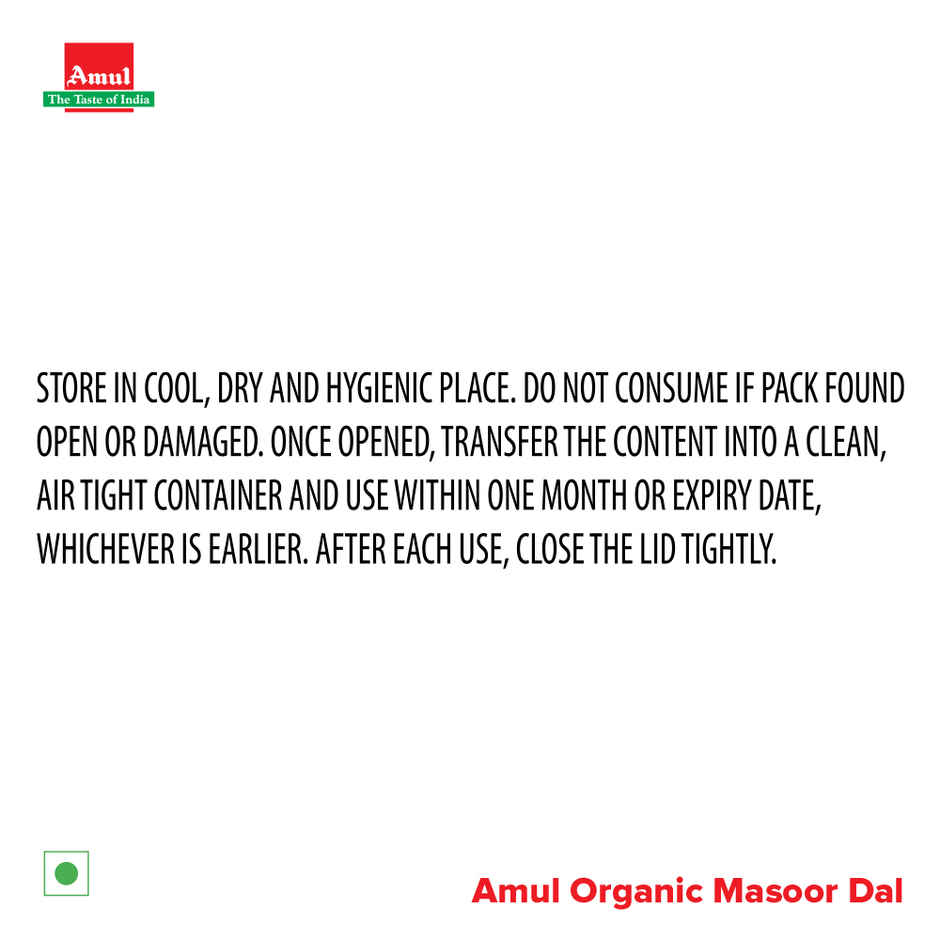 Amul Organic Masoor Dal