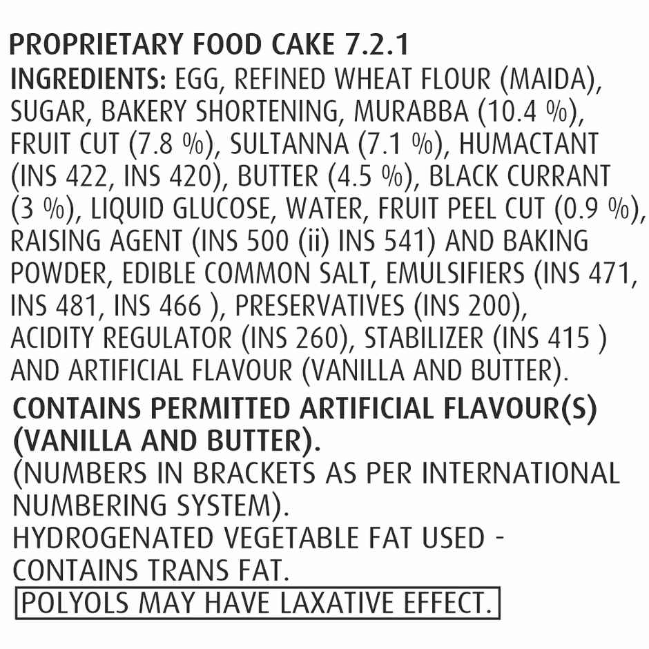 Winkies Cake - Rich Butter Fruit Cake