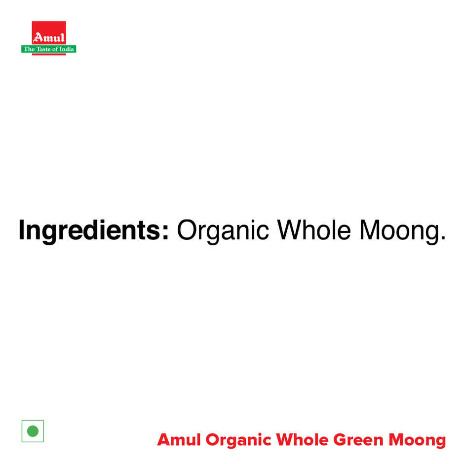 Amul Organic Whole Green Moong