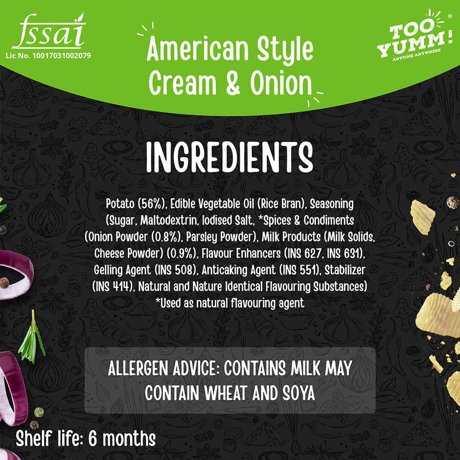 Too Yumm - Potato Chips American Sour Cream And Onion(84gms) & Thums Up Soft Drink(750ml) Combo