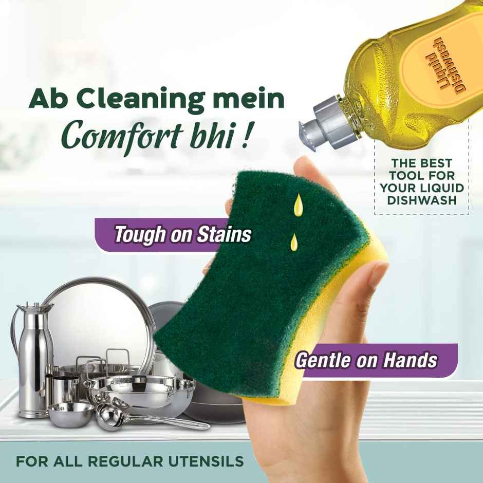 Scotch-Brite Scrub Sponge Ideal For Dishwash Liquid