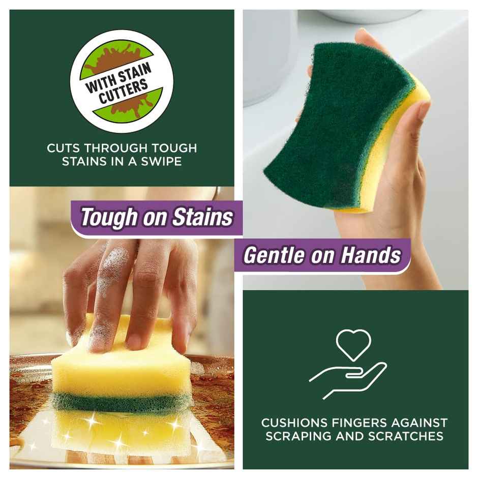Scotch-Brite Scrub Sponge Ideal For Dishwash Liquid
