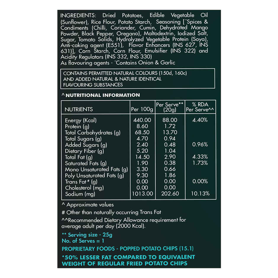Tagz Popped Potato Chips - Masala Trekkin