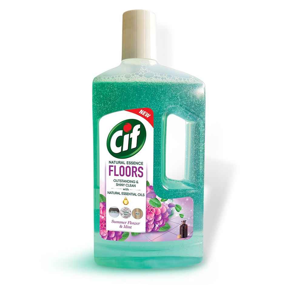 Cif Natural Essence Floor Cleaner For Tough Stains, Summer Flower & Mint Scent
