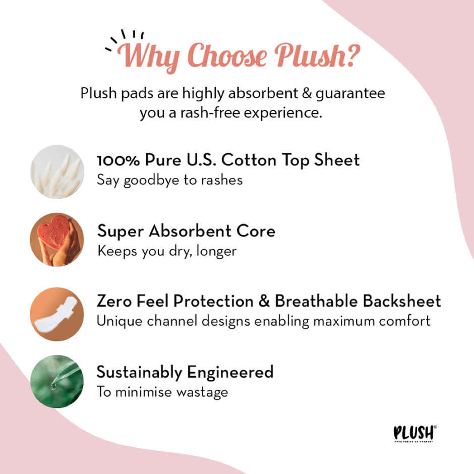 Plush Ultra Thin (16 L + 14 XL) Sanitary Pads Combo