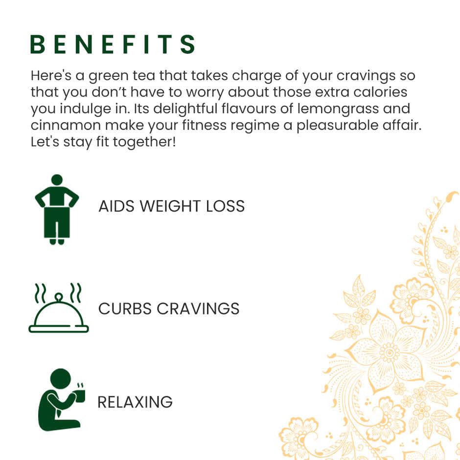 Roshi Weight Loss Green Tea & Digestive Tea Combo | Cinnamon, Lemongrass, Hibiscus & Ginger