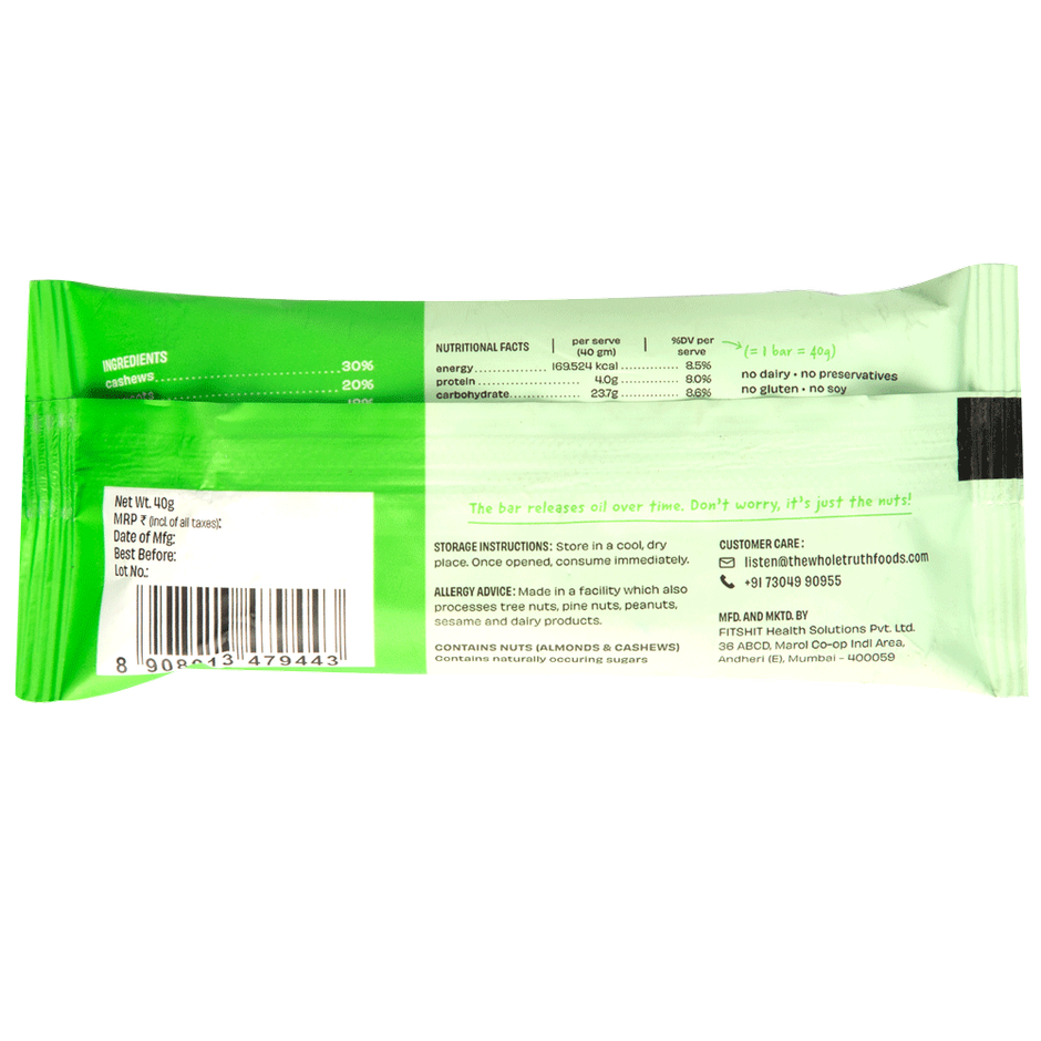 The Whole Truth Vegan Fig Apricot & Orange Energy Bar No Sugar
