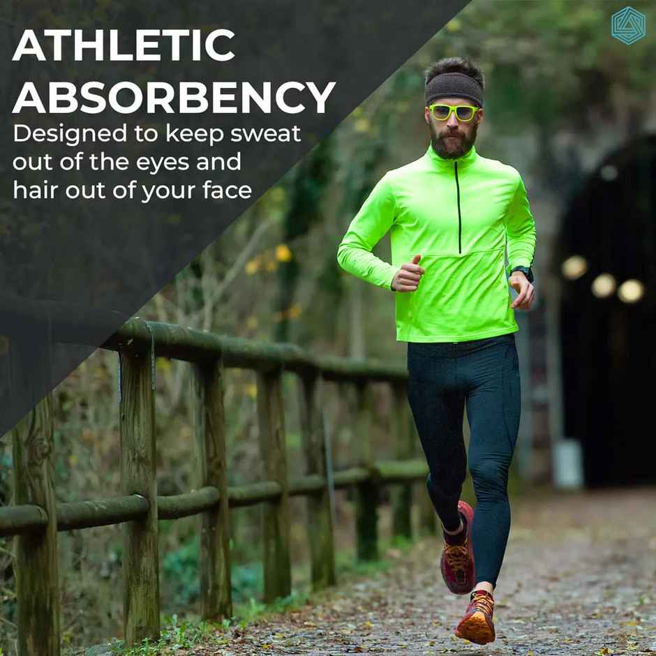 Boldfit Sports Headband | Black & Black Melange for Gym & All Activities