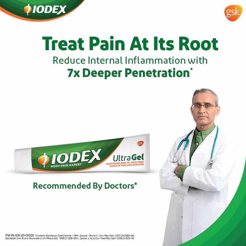 Iodex Ultragel Pain Relief Gel 50gm tube Combo