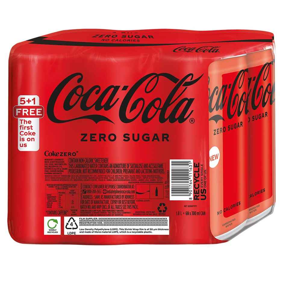 Coca-Cola Zero Sugar Soft Drink Can | Fizzy & Refreshing