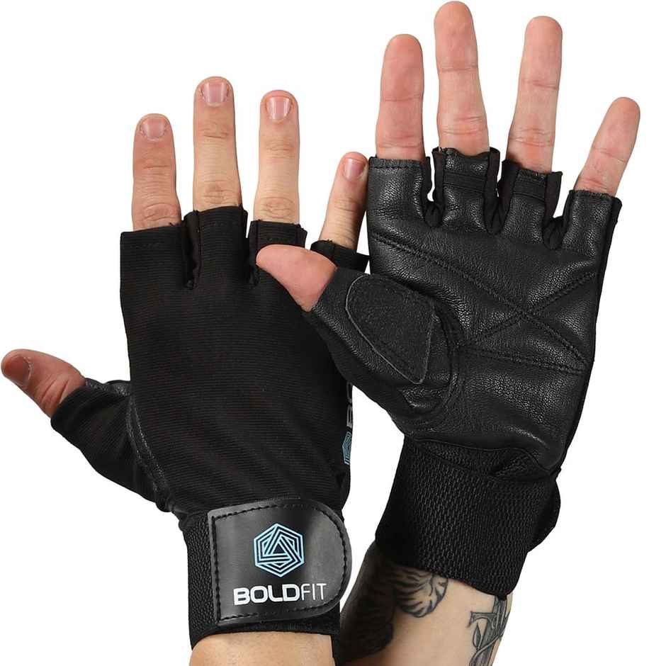 Boldfit Gym Gloves For Men With Wrist Support For Exercise Cycling Bike Sports - Medium