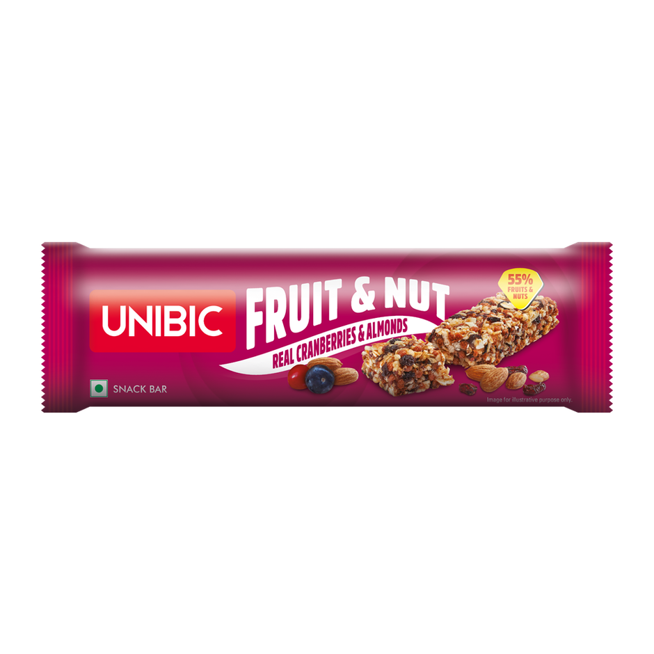 UNIBIC Fruit & Nut Real Cranberries & Almonds Protein Bar