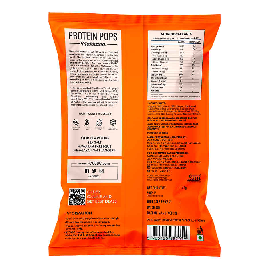 4700BC Protein Pops | Makhana Himalayan Salt Jaggery Pouch