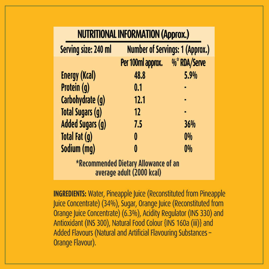 Del Monte Fruit Drink - Pineapple Orange Juice