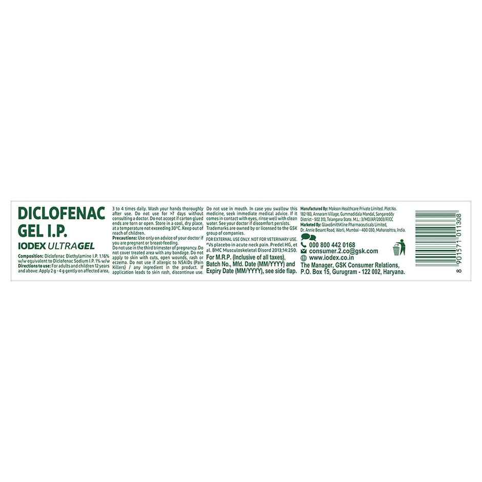 Iodex Ultragel Pain Relief Gel 50gm tube Combo