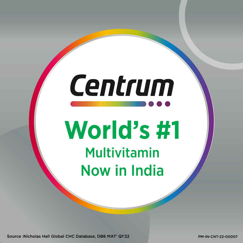 Centrum Multivitamin for 50+ Adults, 23 Vitamins & Minerals (Energy, Immunity, Joints) - 30 Veg Tabs