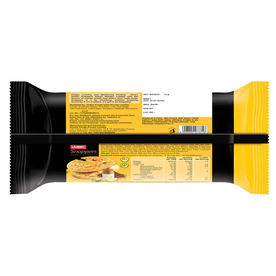 UNIBIC Snapper Achari Mango 75 g Combo