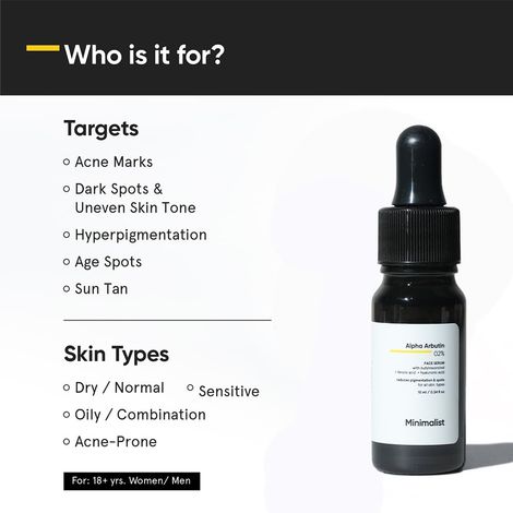 Minimalist Alpha Arbutin Face Serum With Hyaluronic Acid 2%